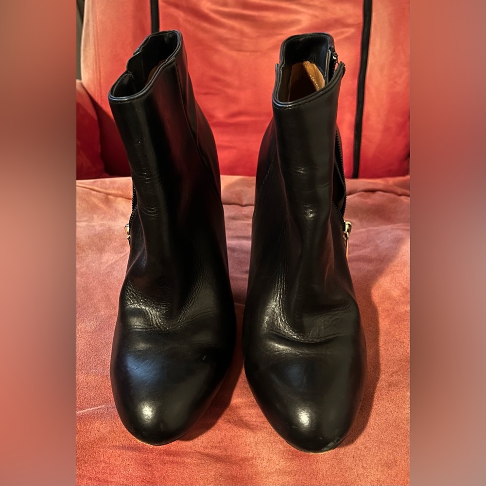 Coach Black Nila Zippered Heeled Ankle Boots